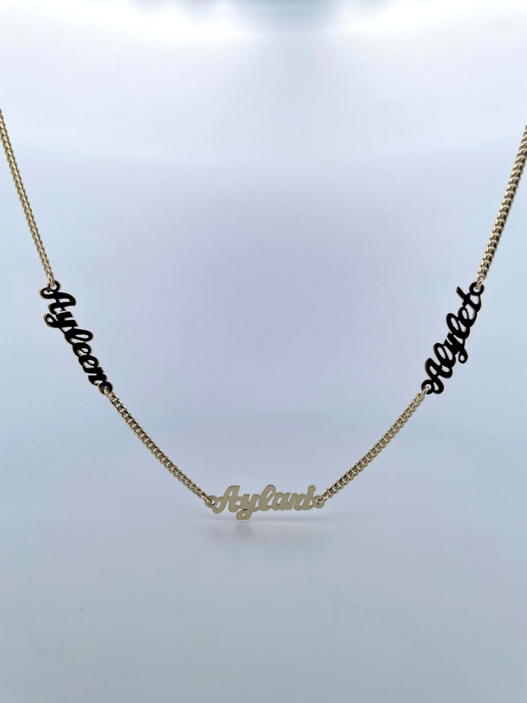 Custom 3 Name Pendant & Necklace