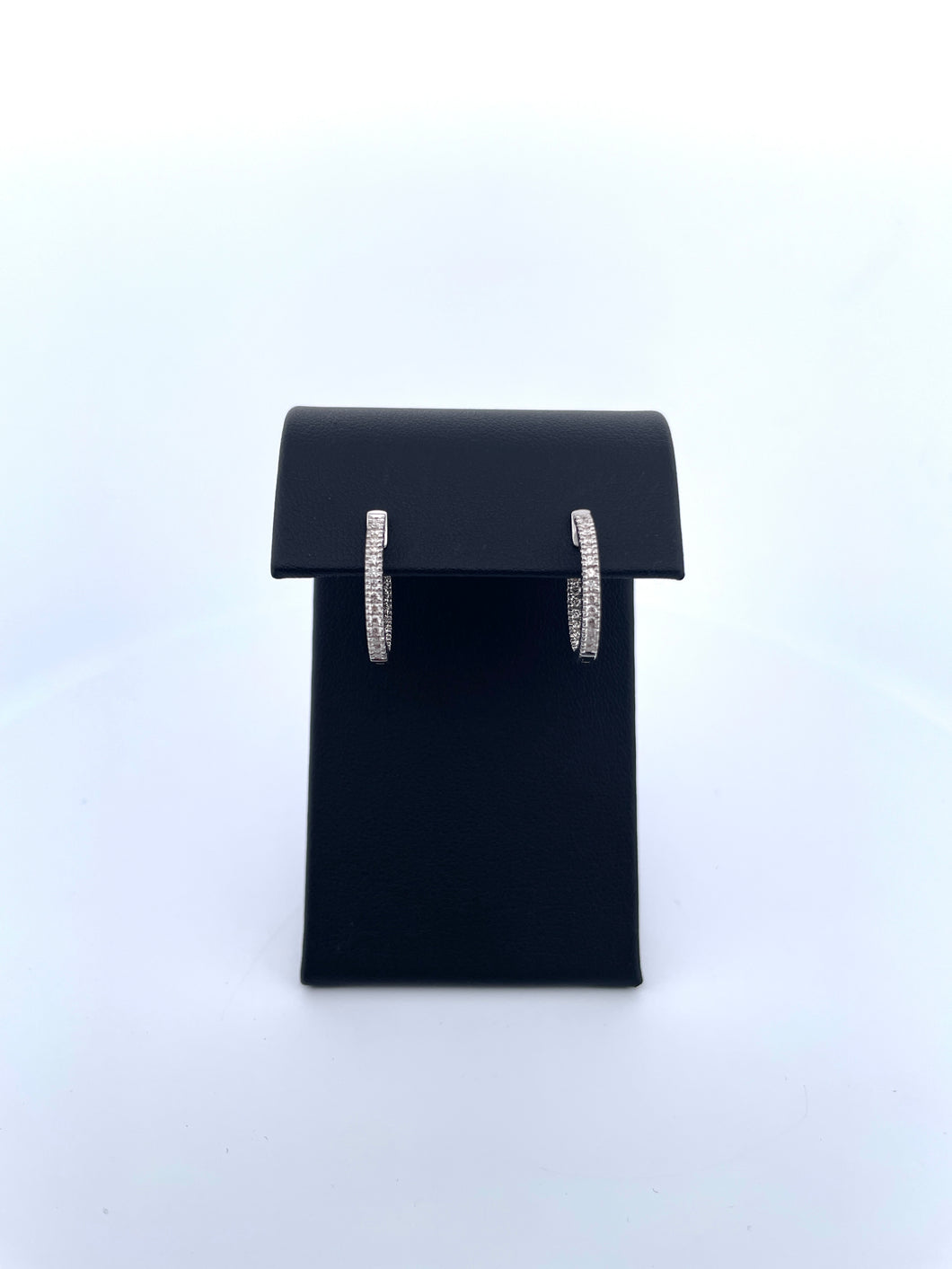 2D Diamond Hoop Earrings- WG