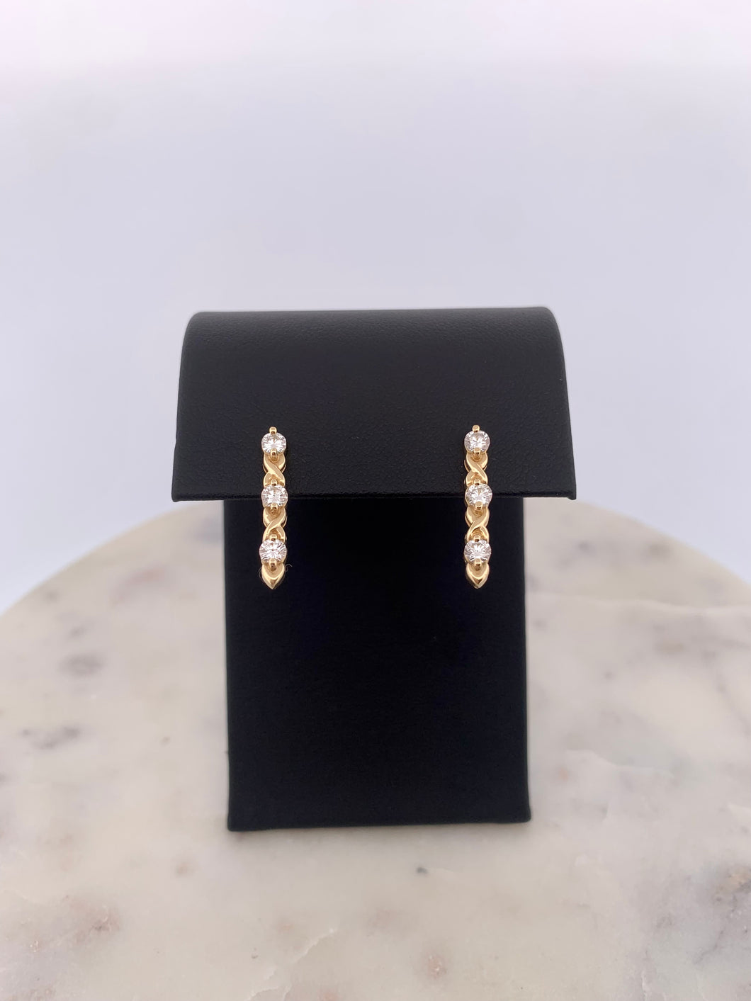 3 Stone Earring- YG