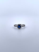Load image into Gallery viewer, Blue Sapphire Halo Ring
