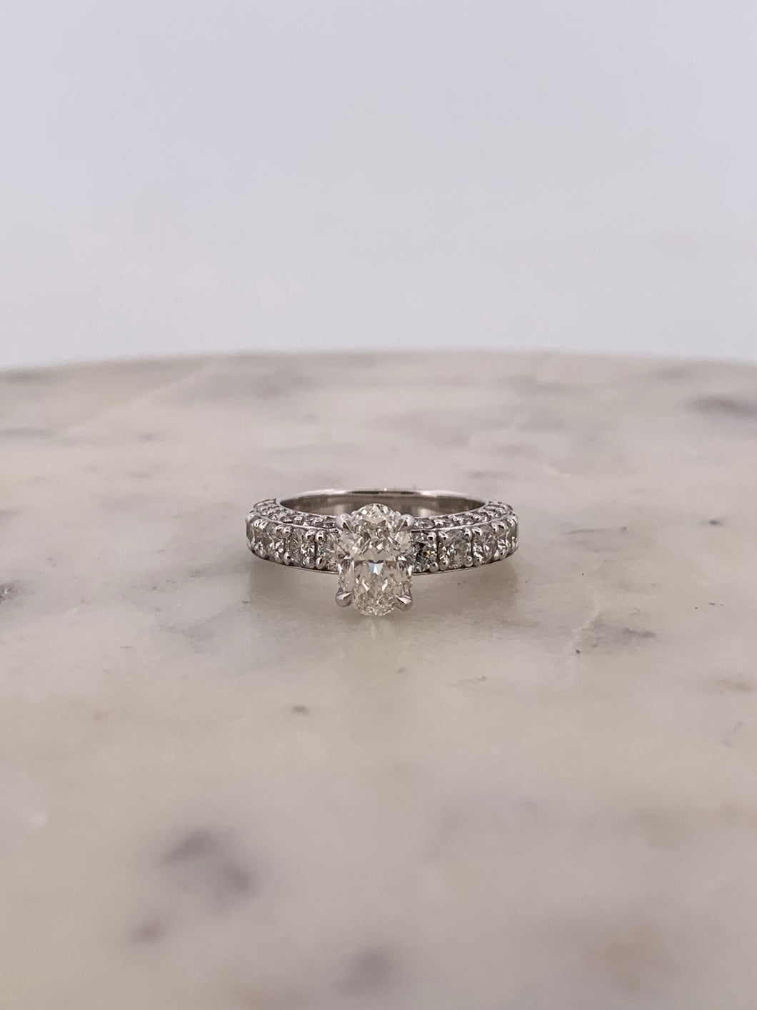 Oval 2D Engagement Ring -WG