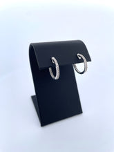 Load image into Gallery viewer, 2D Diamond Hoop Earrings- WG
