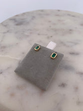 Load image into Gallery viewer, Emerald Bezel Earrings
