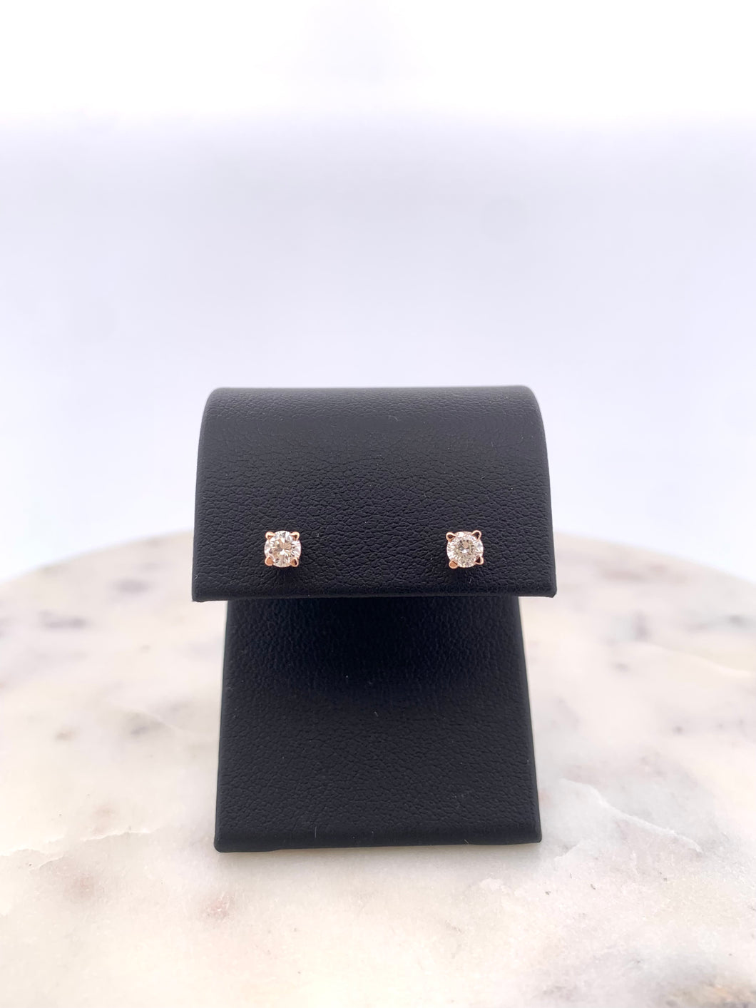 14k Rose Gold Diamond Earrings