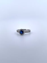 Load image into Gallery viewer, Blue Sapphire Halo Ring
