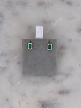 Load image into Gallery viewer, Emerald Bezel Earrings
