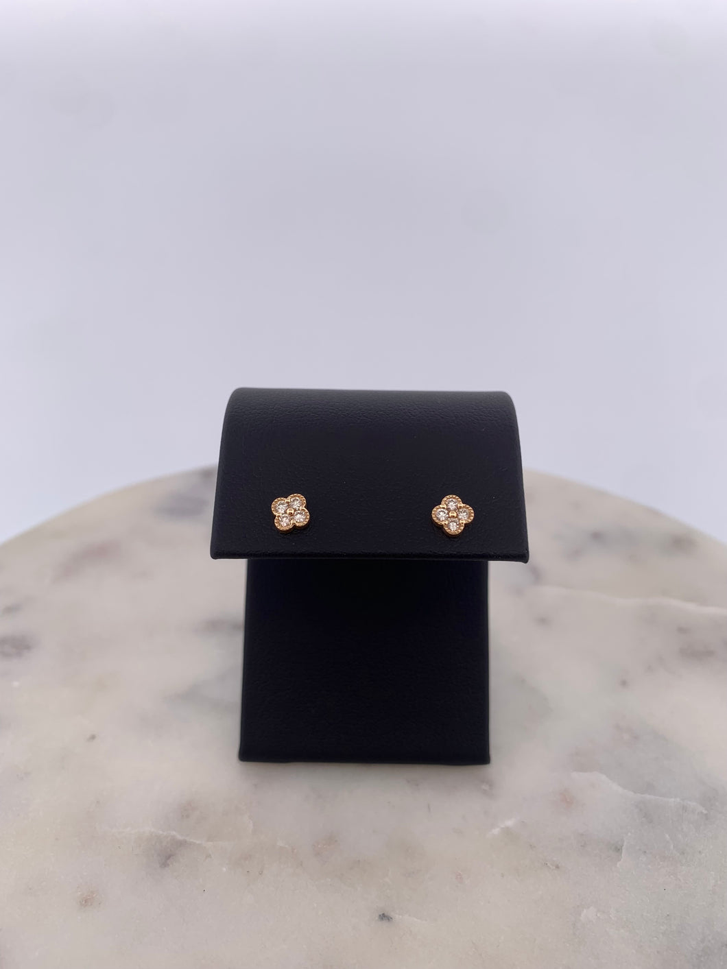 Gold Clover Diamond Earrings
