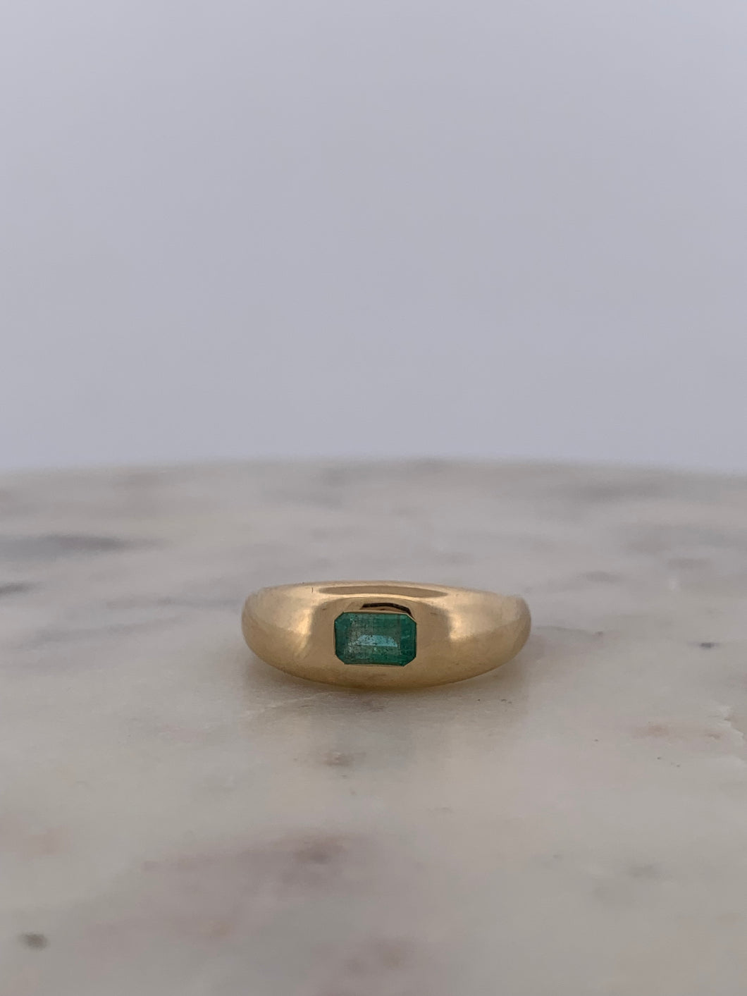Natural Emerald Gypsy Ring