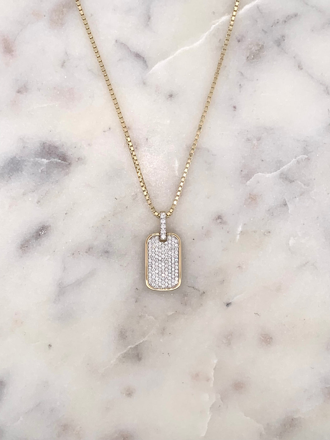 Diamond Dog Tag Pendant