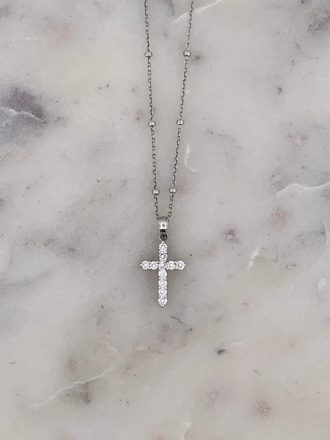 Diamond Cross Pendant- WG