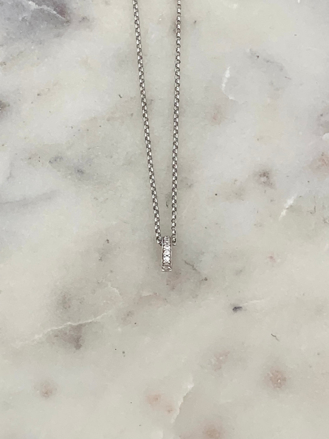 Oval Diamond Pendant with necklace