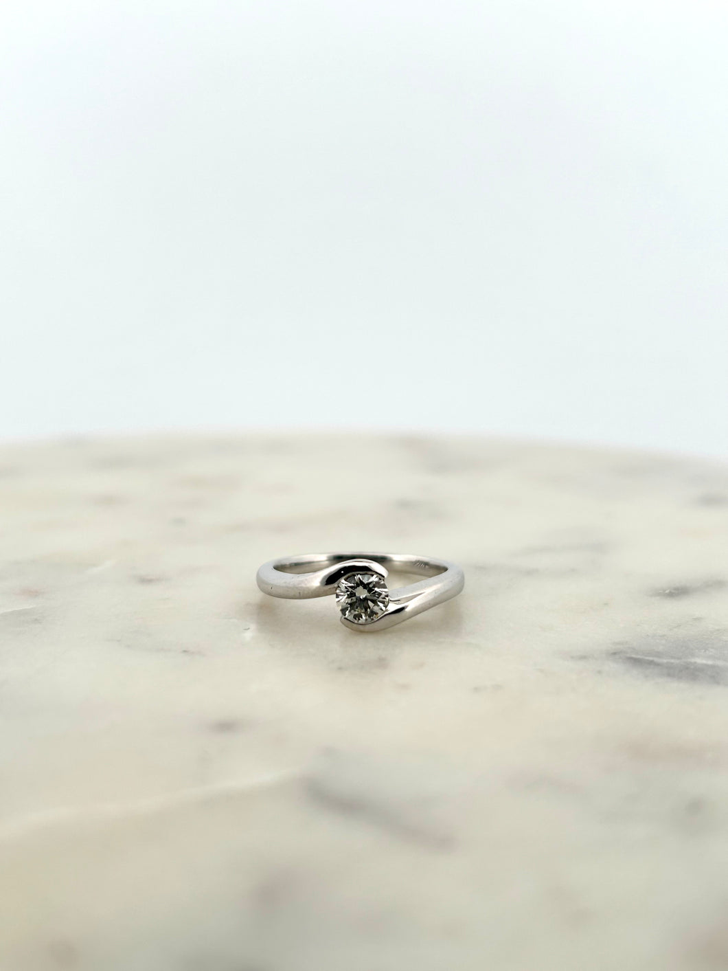 Curved Solitaire Engagement- WG
