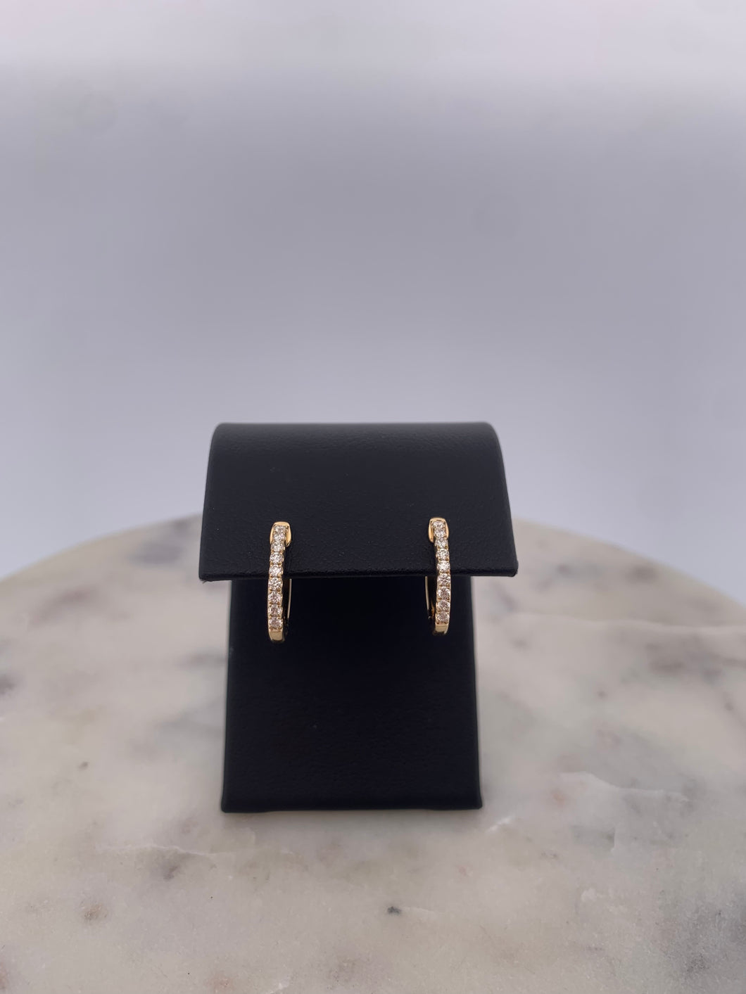 Small Diamond Hoops -YG
