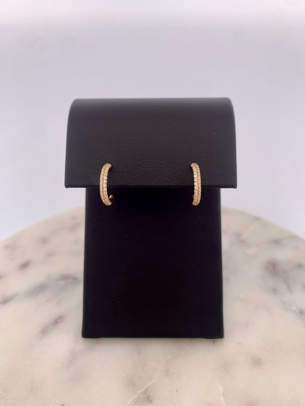 2D Pave Diamond Hoops