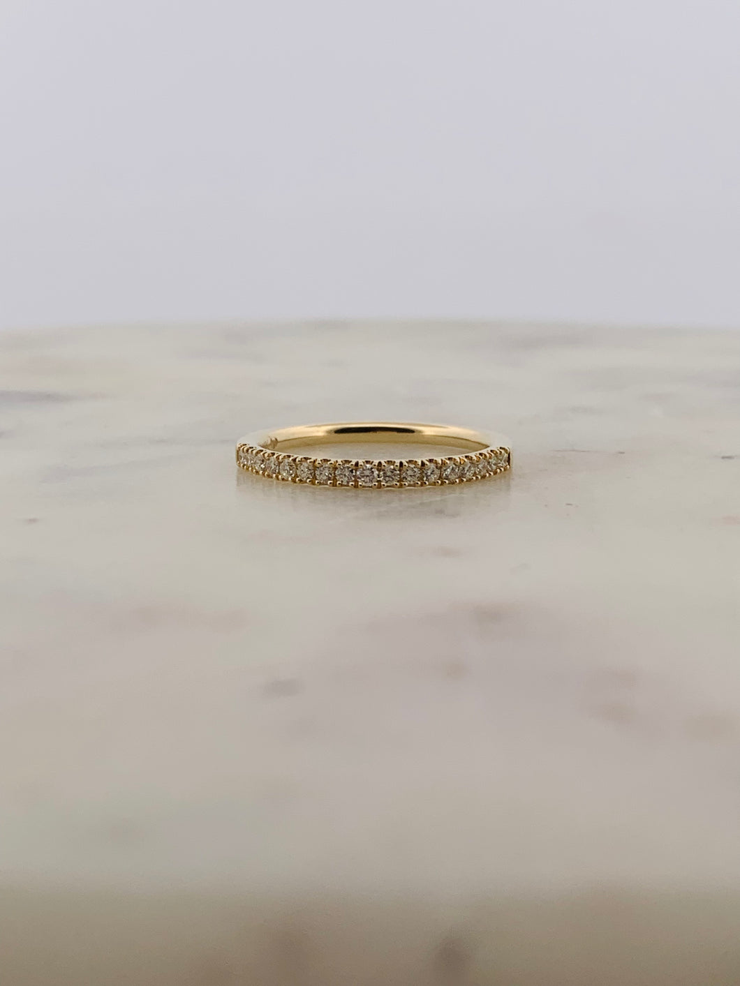 Pave Half Diamond Band- YG