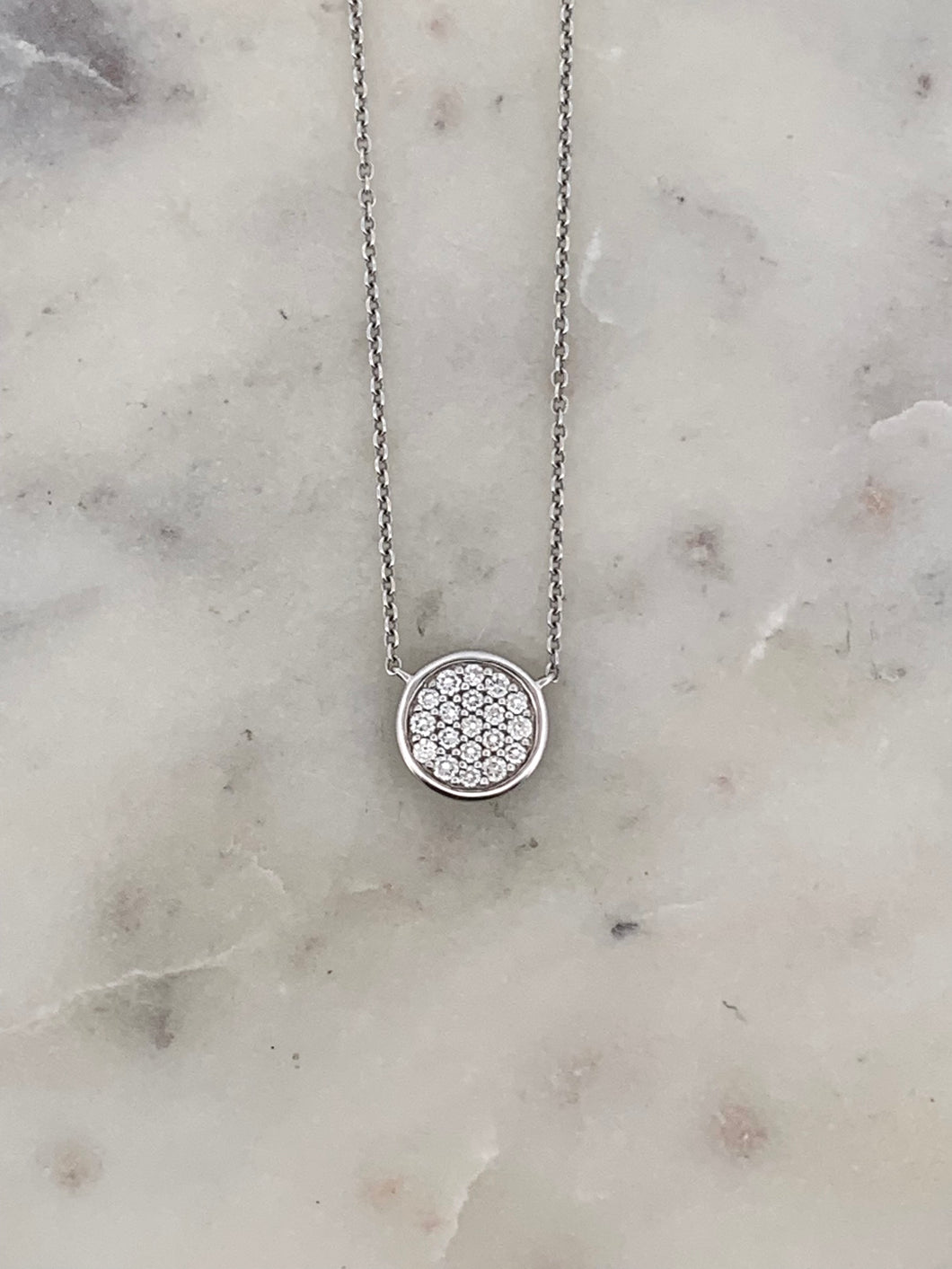 Cluster Bezel Pendant with Necklace