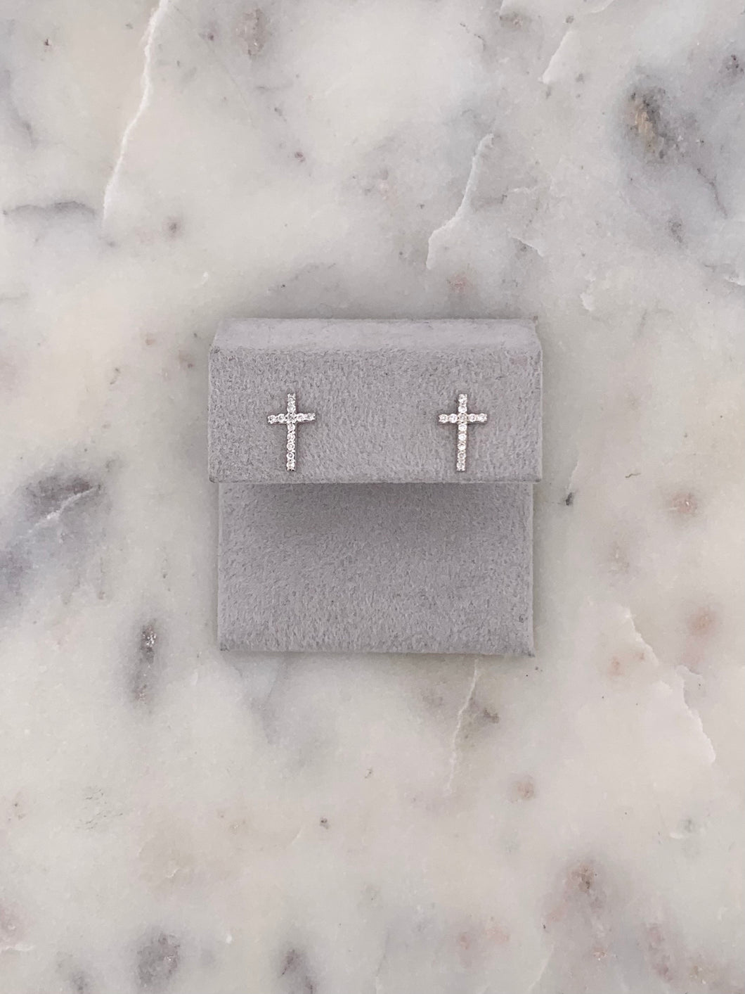 Cross Diamond Earrings - WG