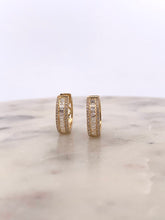 Load image into Gallery viewer, 18k Baguette Hoops
