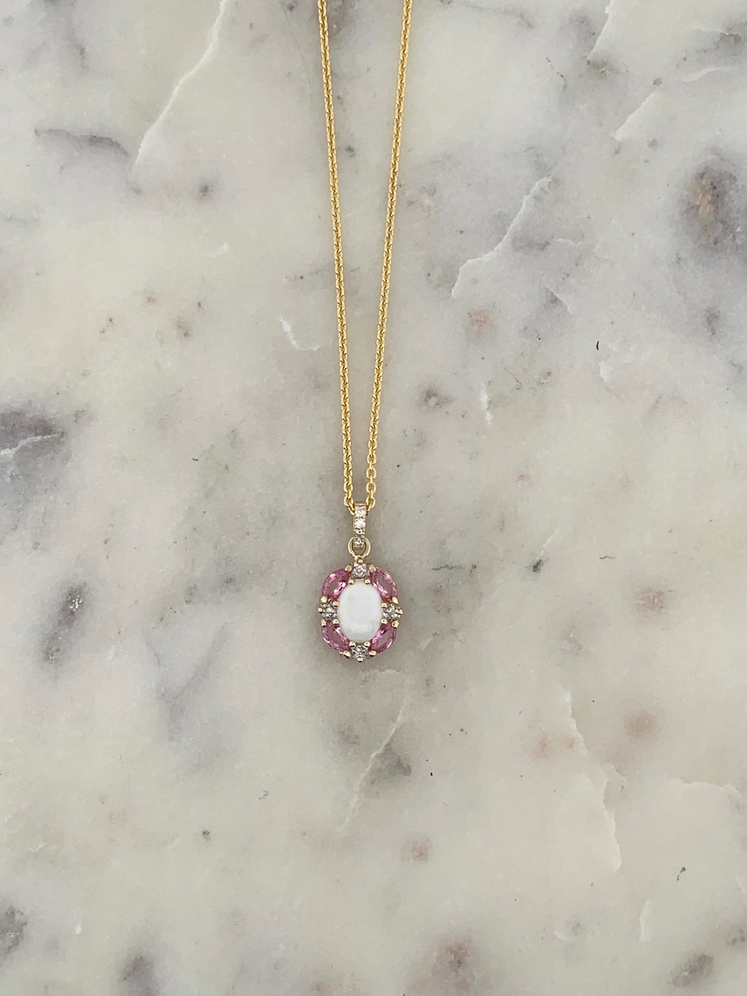 Opal & Pink Sapphire Pendant