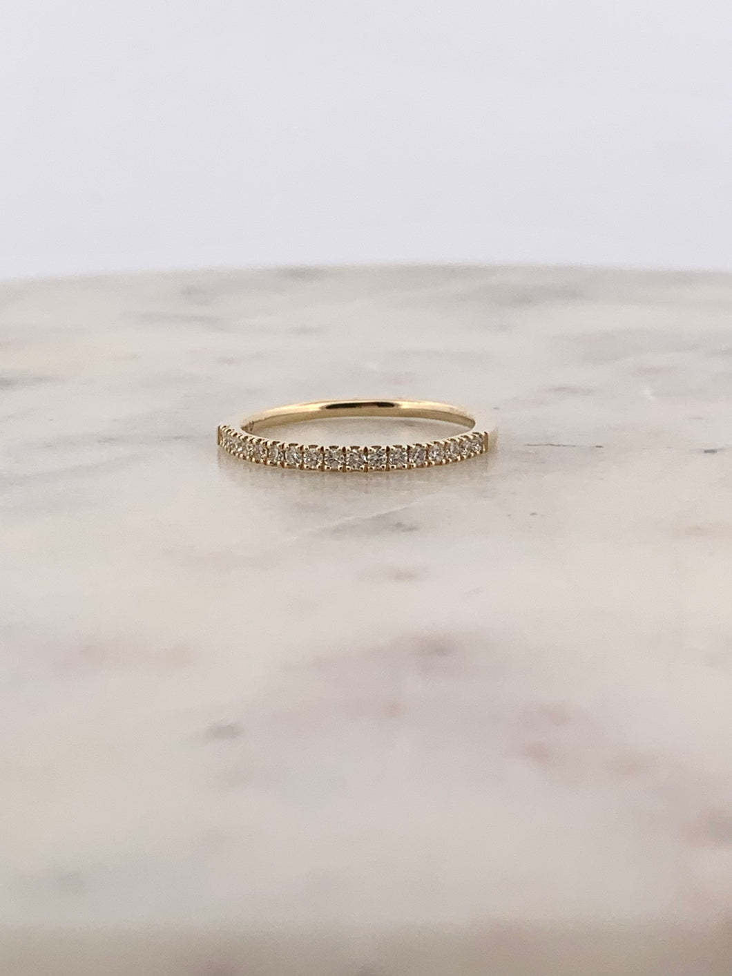 Pave Half Diamond Band- YG