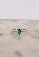 Load image into Gallery viewer, Emerald Pear Bezel Ring
