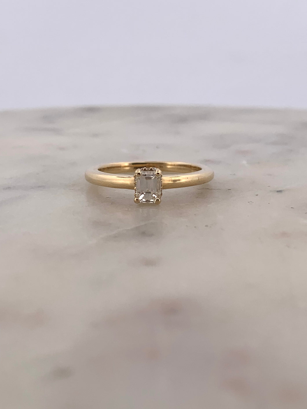 Emerald Solitaire with Halo Engagement