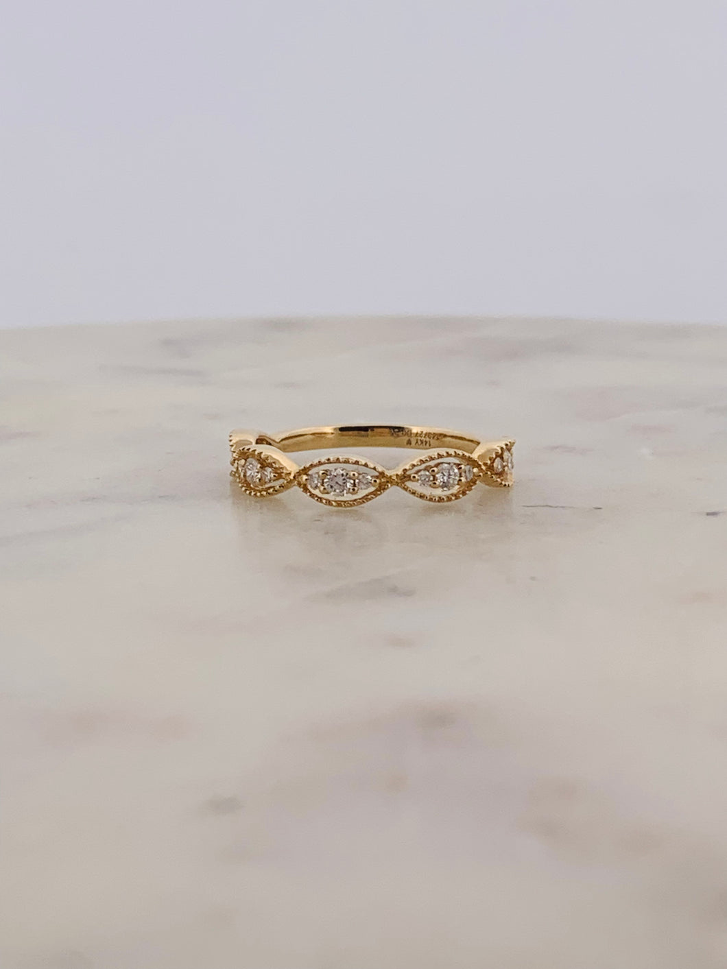 Filigree Diamond Band- YG