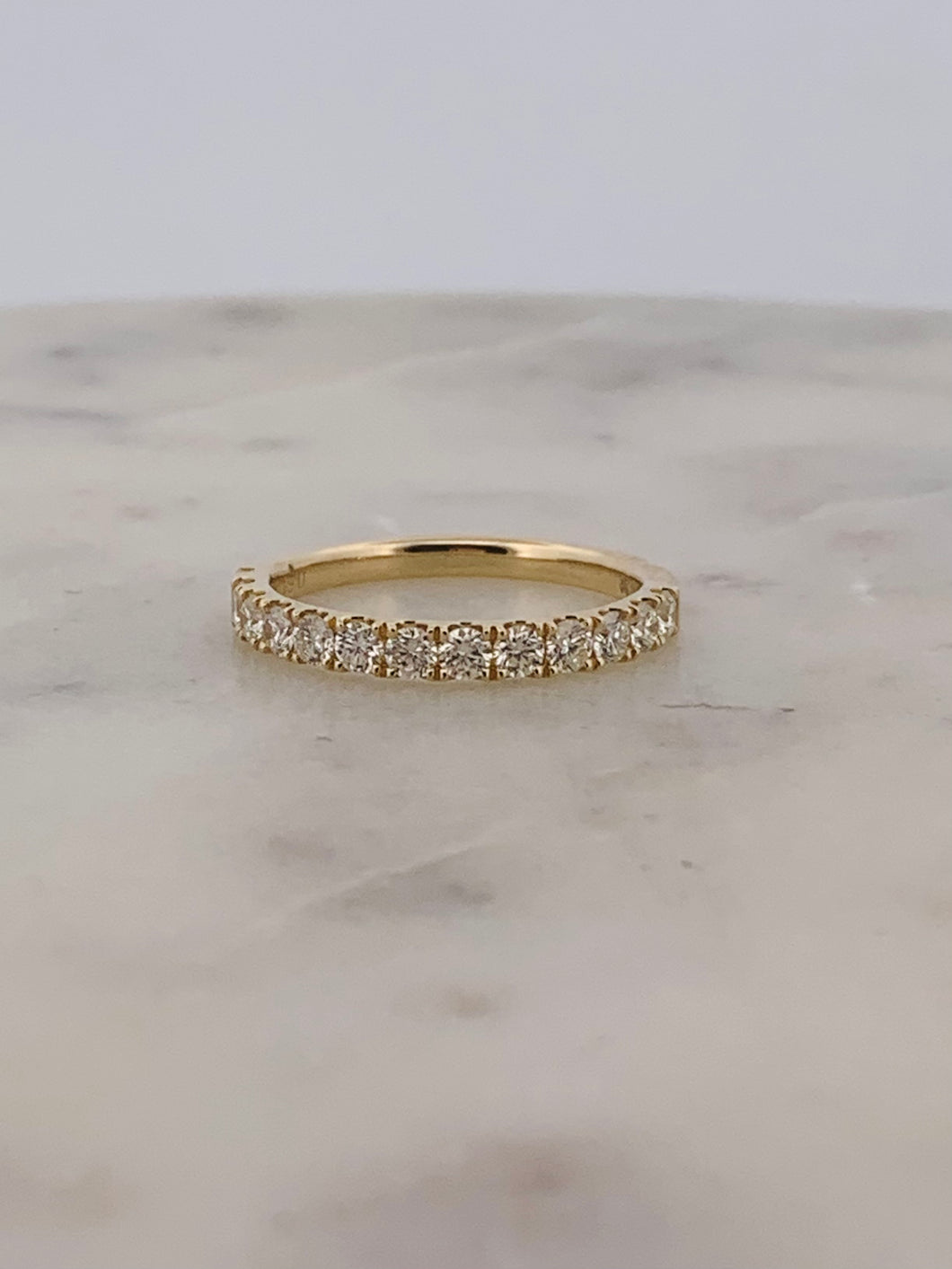 Pave Half Diamond Band- YG