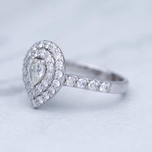 Load image into Gallery viewer, Halo Pear Shape Engagement Ring
