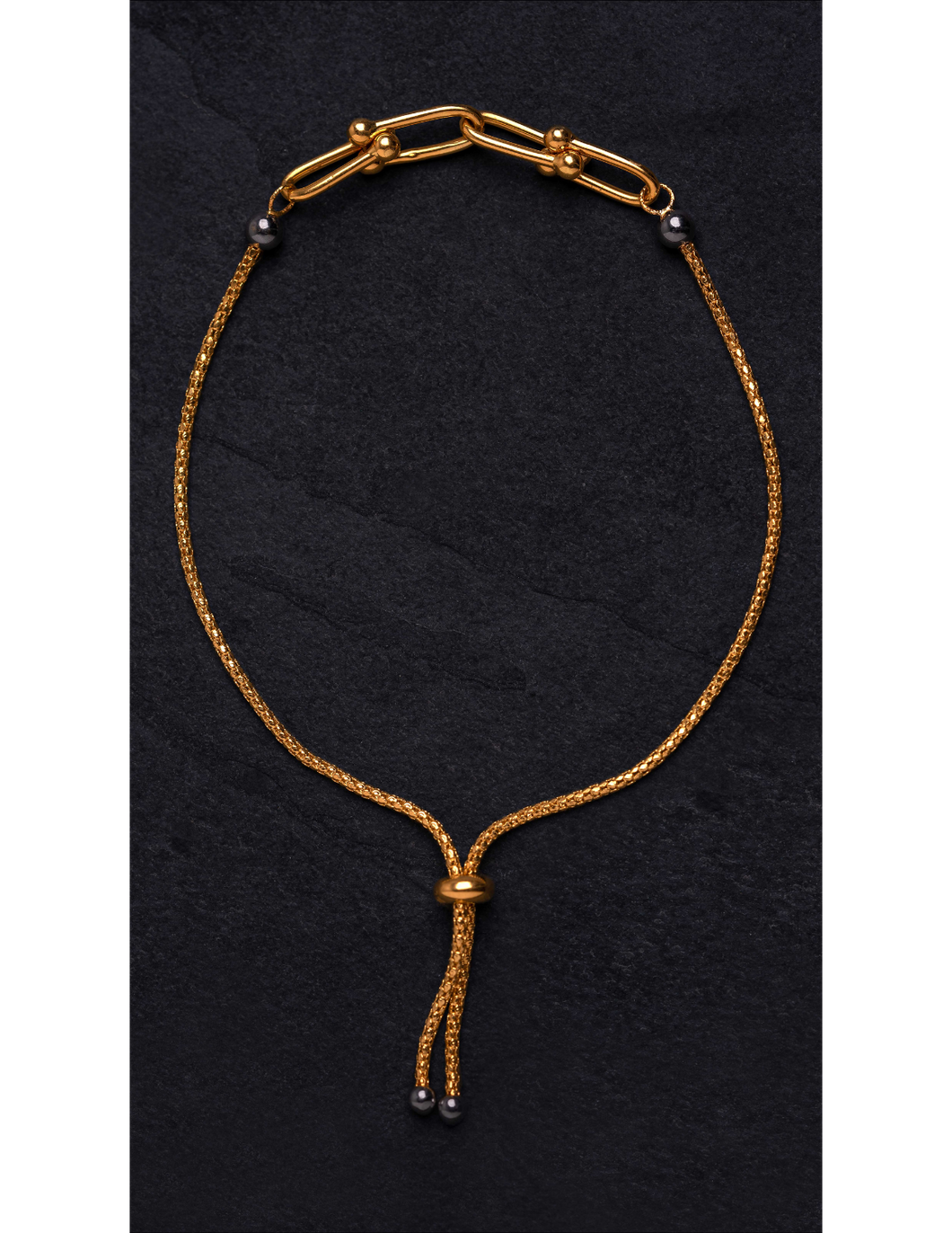 Gold Half Paper-Clip Bracelet